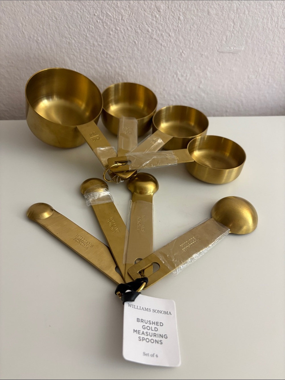 Williams Sonoma Brushed Gold Measuring Cups & Spoons Bundle